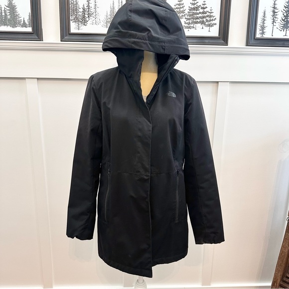The North Face Jackets & Blazers - The North Face Women's Large Midweight Hooded Woodmont Parka Jacket Black EUC